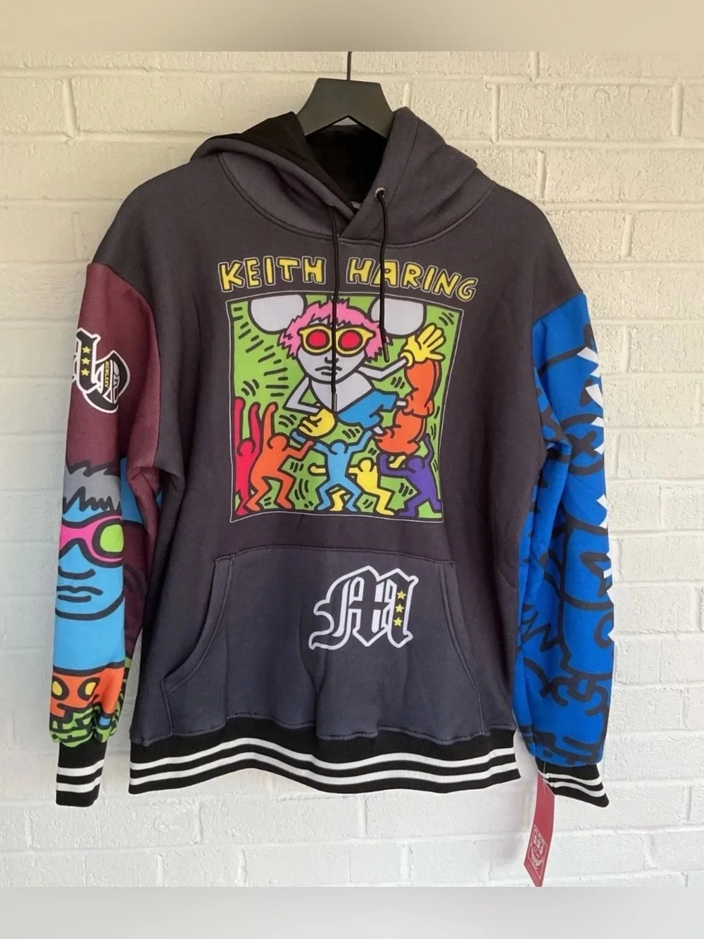 Keith Haring Members Only Andy Mouse Art Pullover Hoodie Men's Size Small